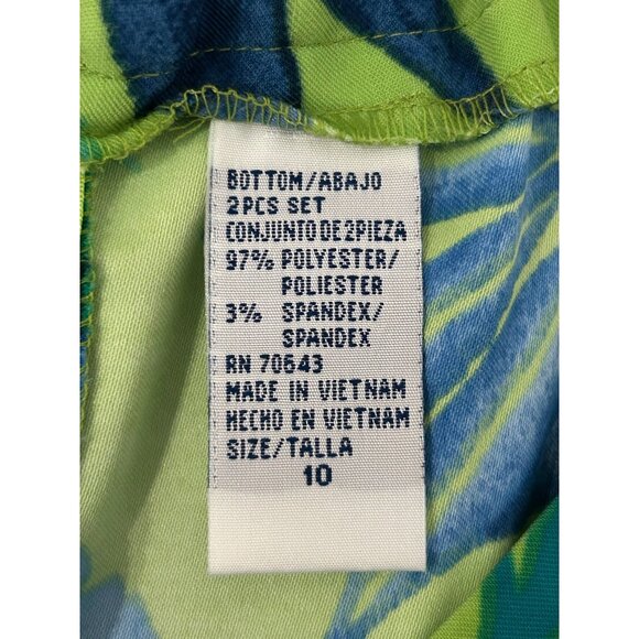 Jessica Howard Womens Tropical Leaf Print Sleeveless Dress Size 10 Polyester Spa - Picture 6 of 12